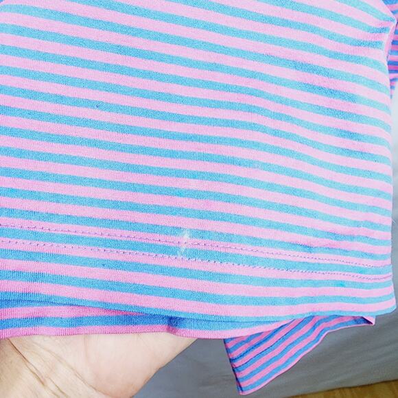 Peter Millar Blue & Pink Striped Short Sleeve Men's Polo Shirt Size Large - Picture 5 of 9
